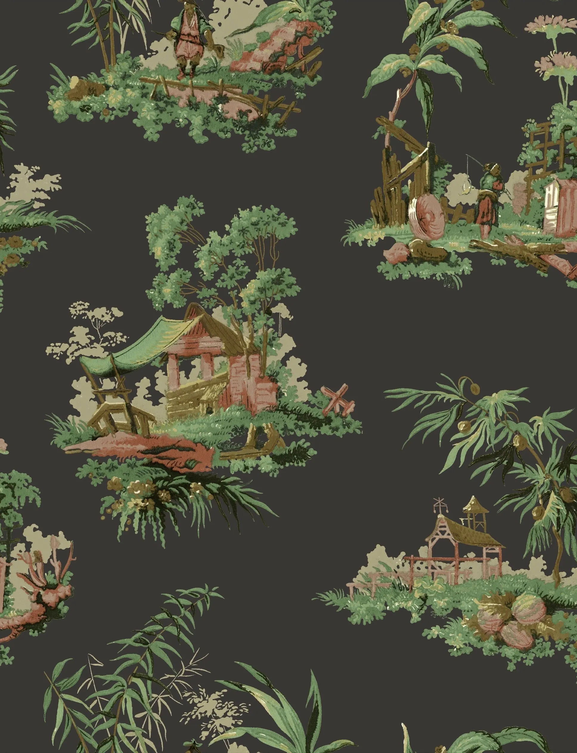 Vintage Oriental Wallpaper - Bright green - Image 3