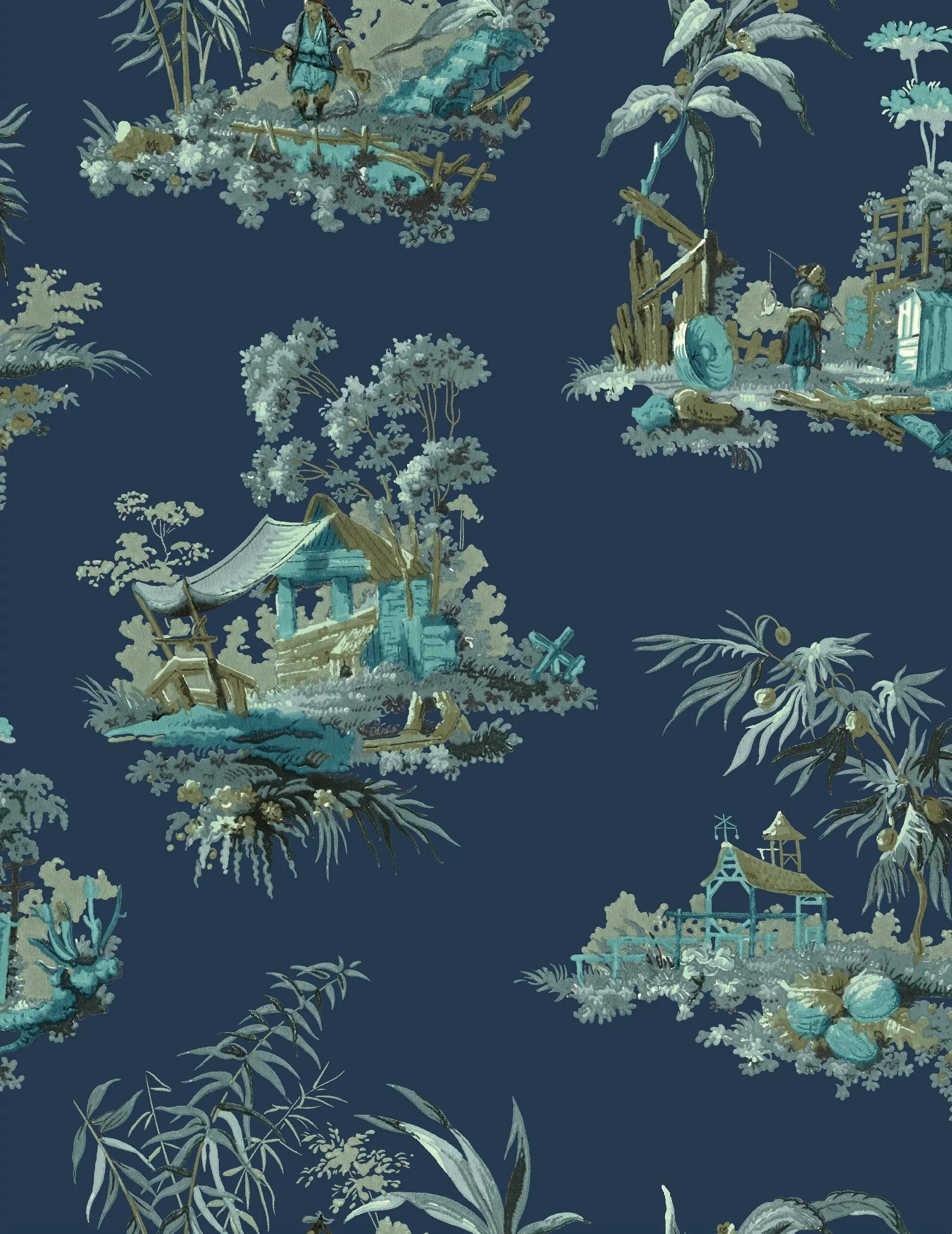 Vintage Oriental Wallpaper - Bright green - Image 7