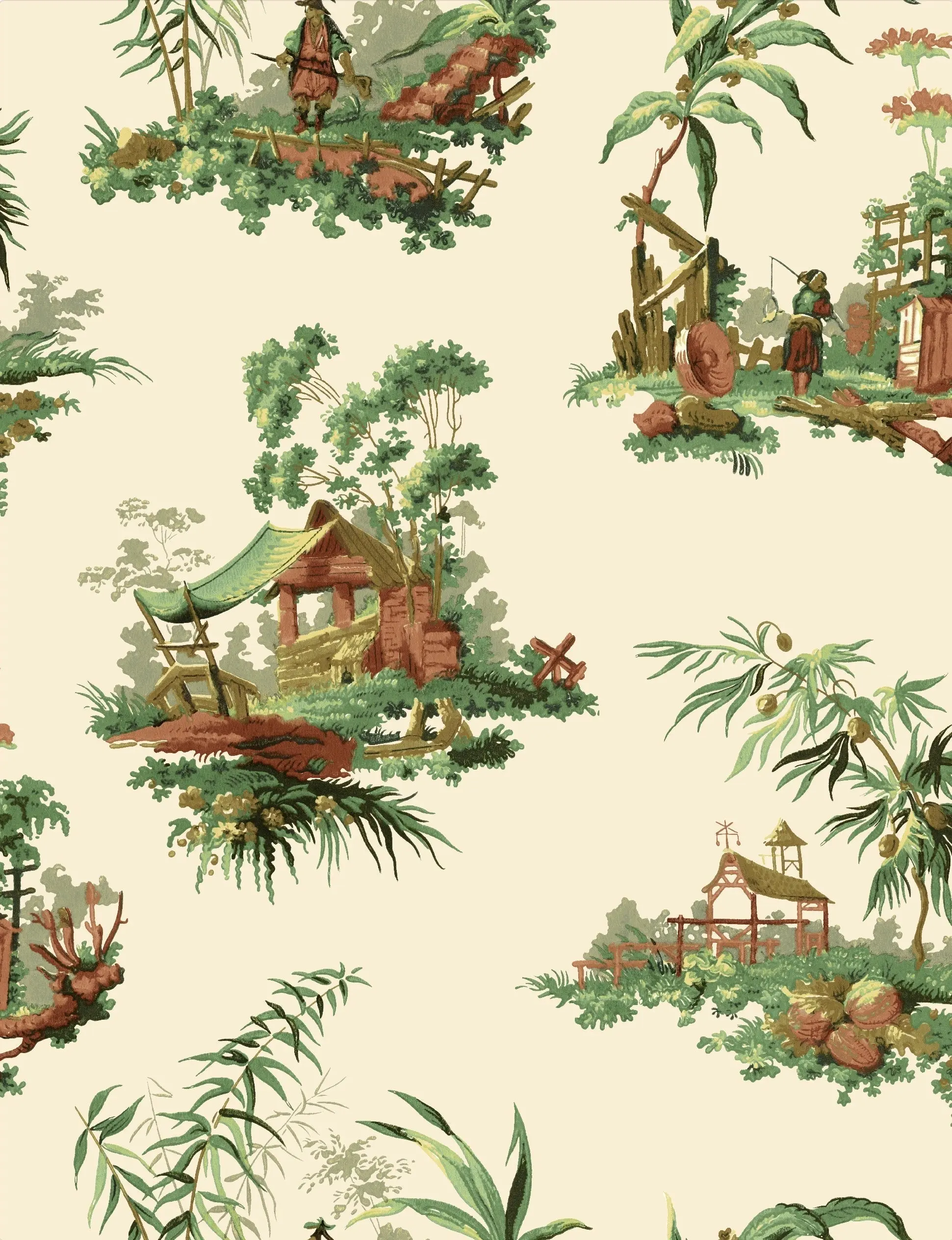 Vintage Oriental Wallpaper - Grey - Image 6
