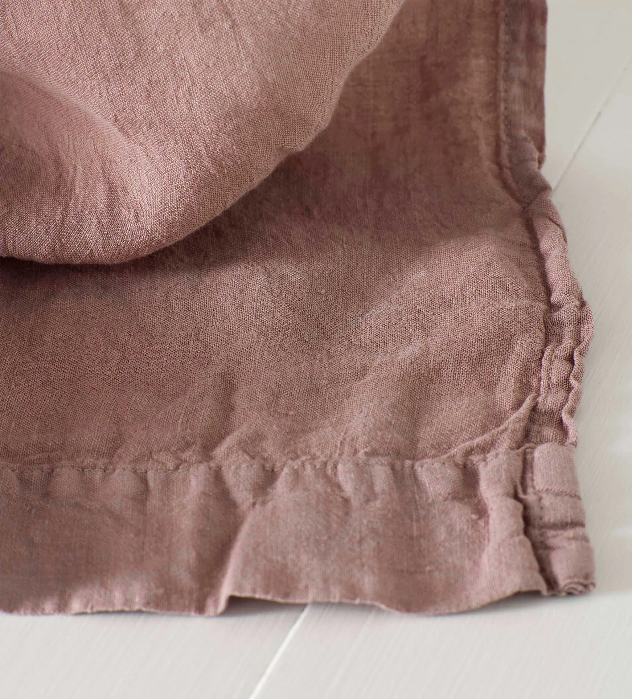 Vintage Rose 100% Linen Loop Top Curtain (Single)