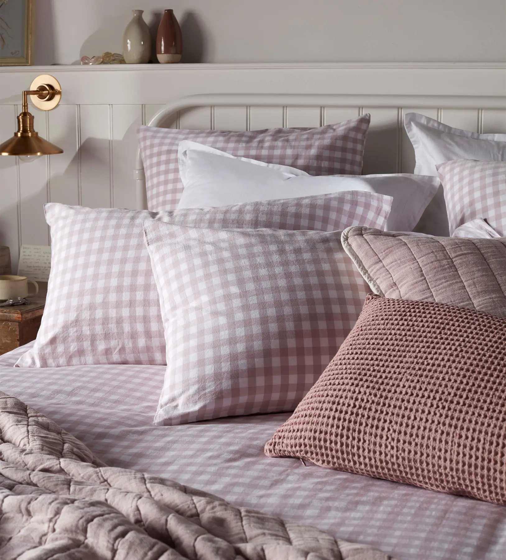 Vintage Rose Harriet Gingham 100% Organic Cotton Duvet Cover - Image 5