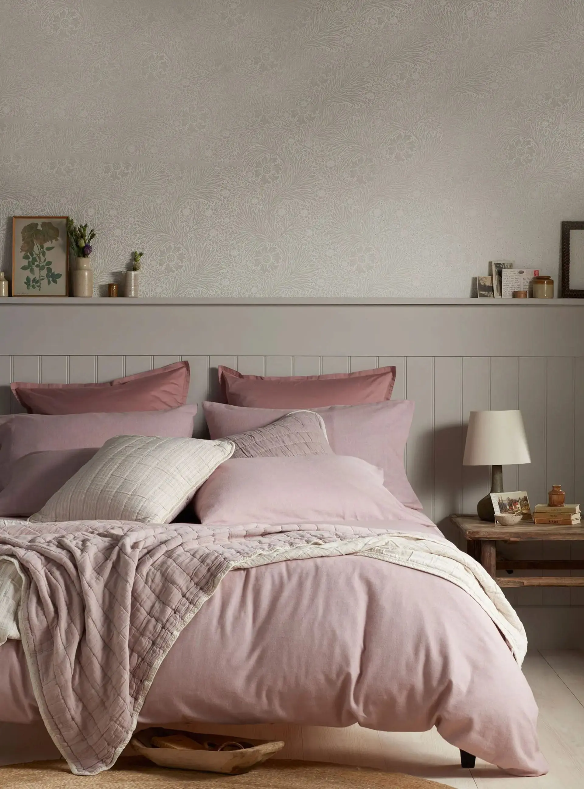 Vintage Rose Henry Brushed 100% Organic Cotton Bed Linen