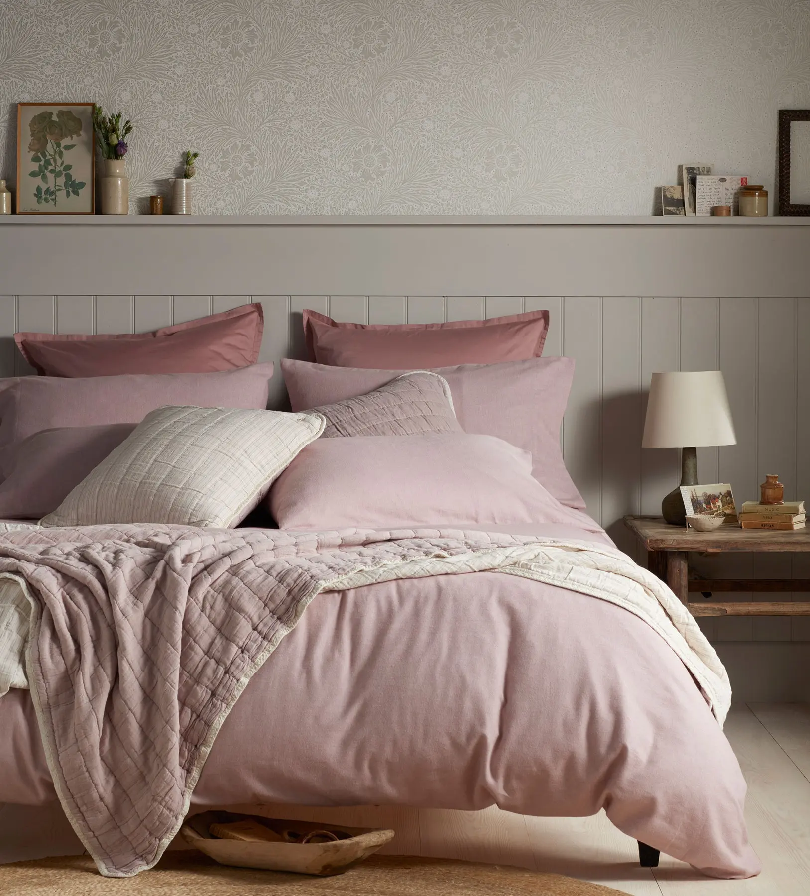 Vintage Rose Henry Brushed 100% Organic Cotton Bed Linen - Image 2