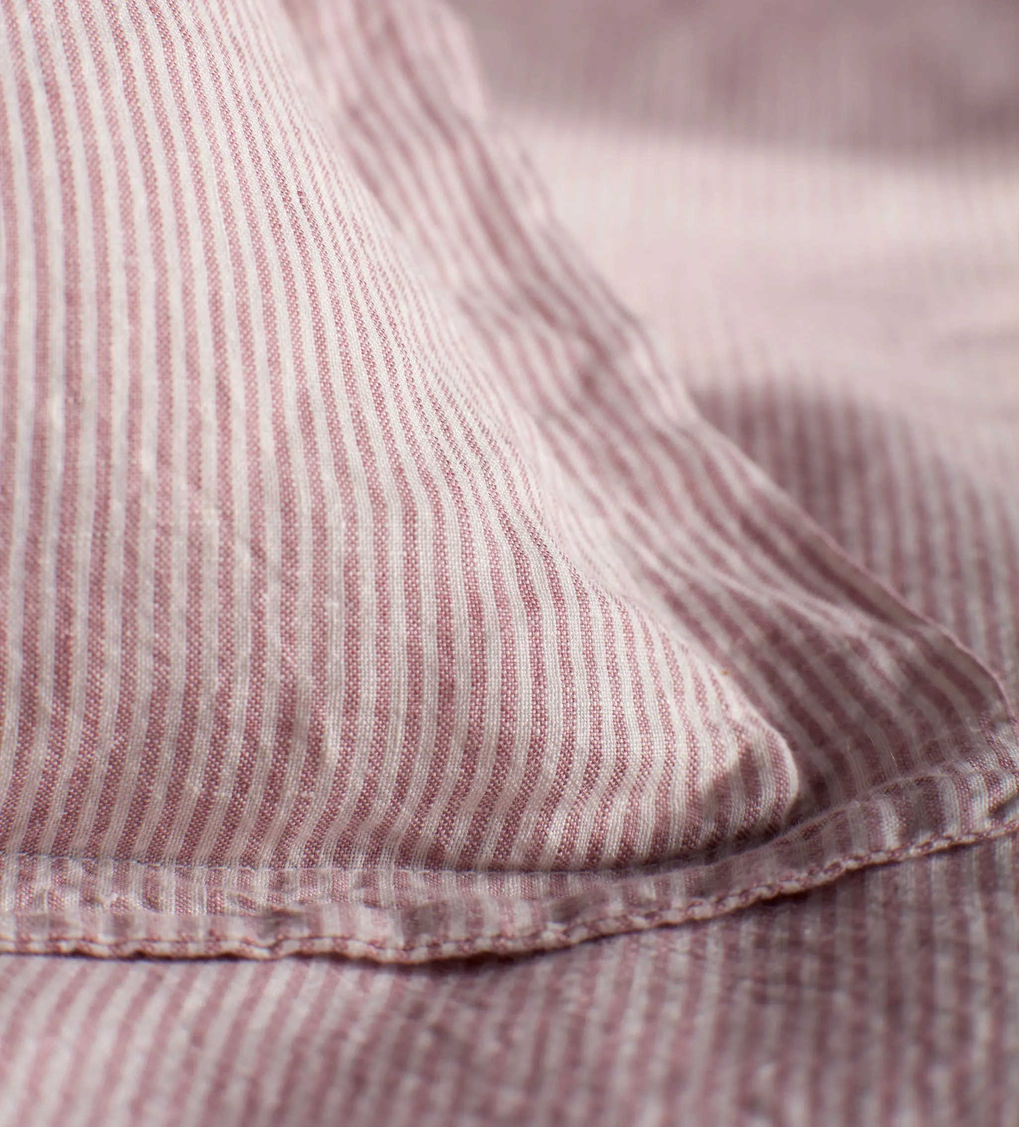 Vintage Rose Sid Stripe 100% Linen Duvet Cover - Image 2