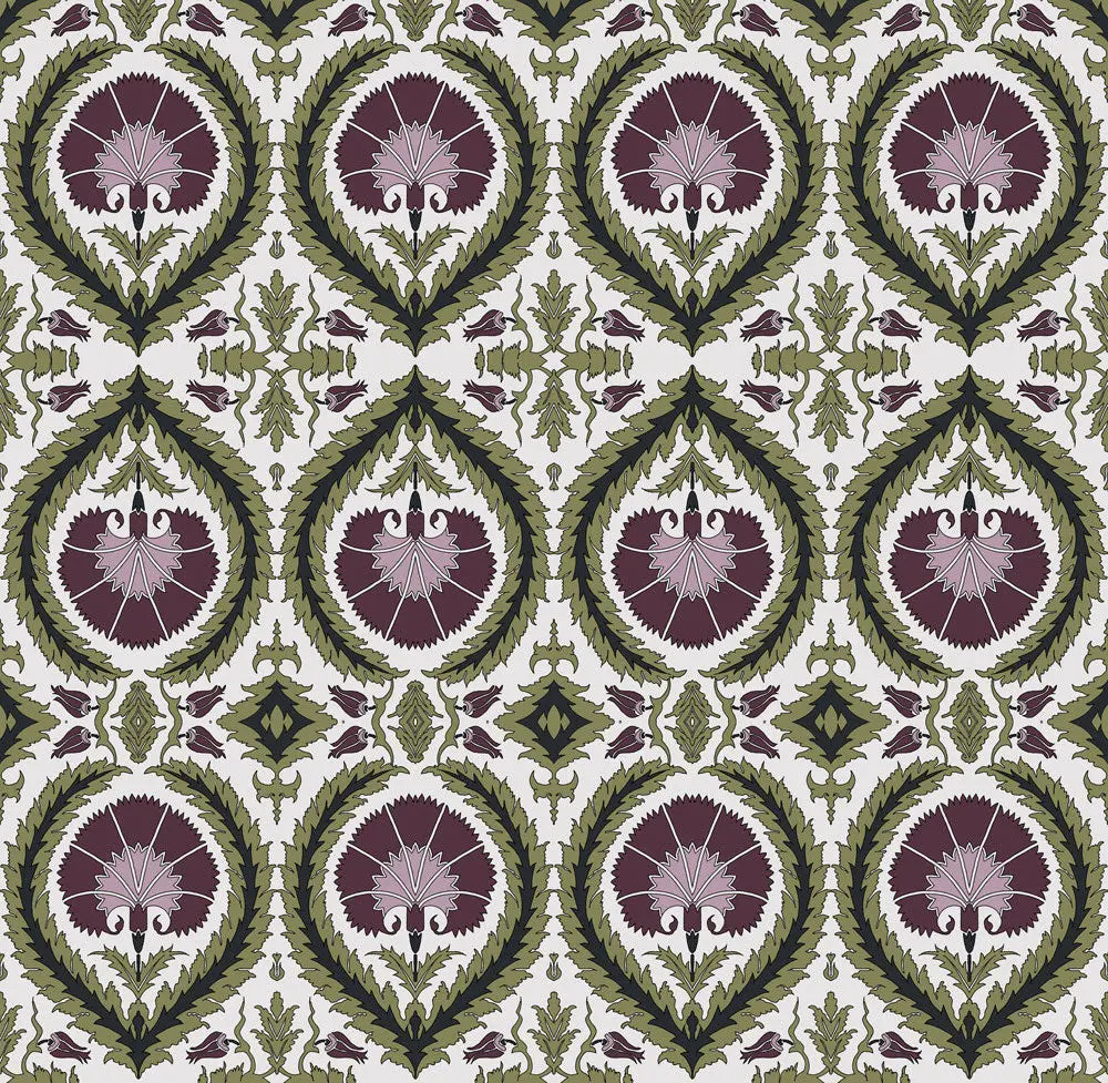 Wallpaper Acanthus and Wreath Grape on White - £37.50 per sq metre - Image 3