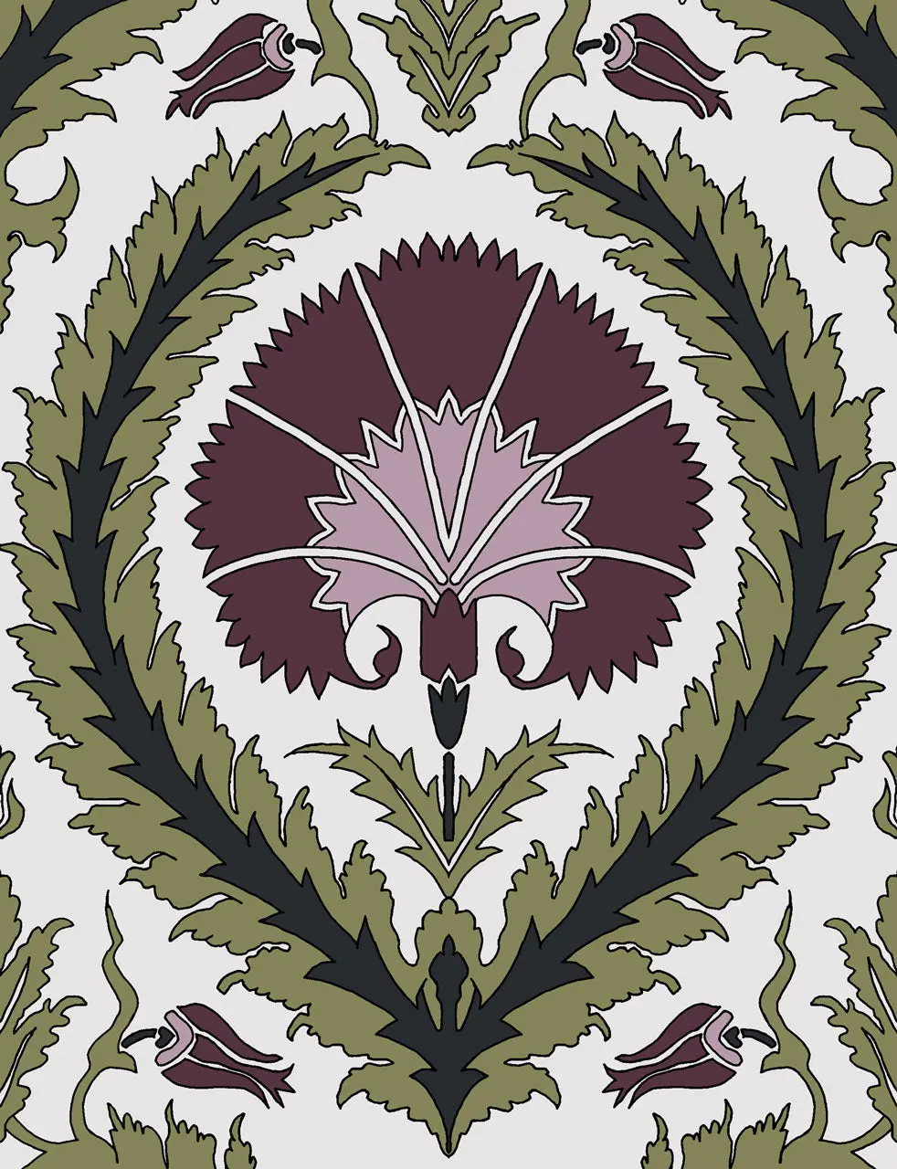 Wallpaper Acanthus and Wreath Grape on White - £37.50 per sq metre - Image 4