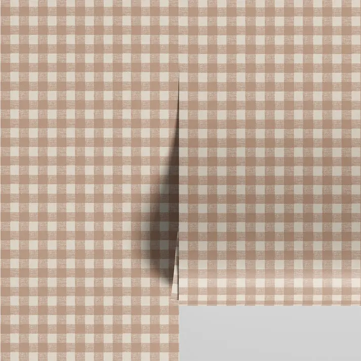 Warm Clay Gingham Wallpaper - Image 3