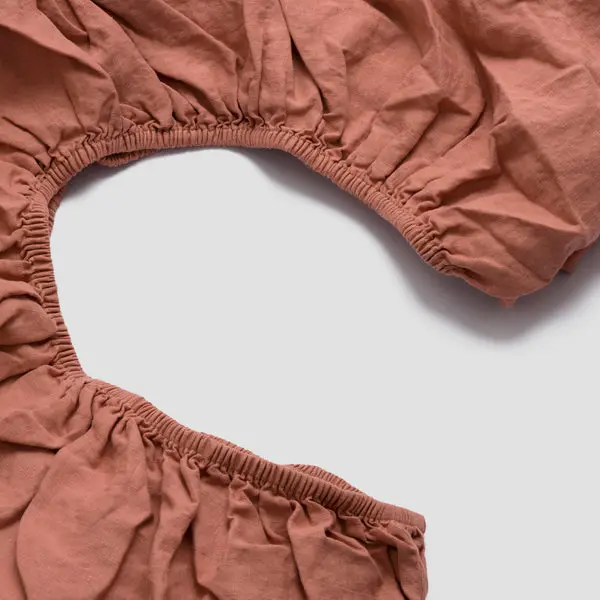 Warm Clay Linen Fitted Sheet - Image 5