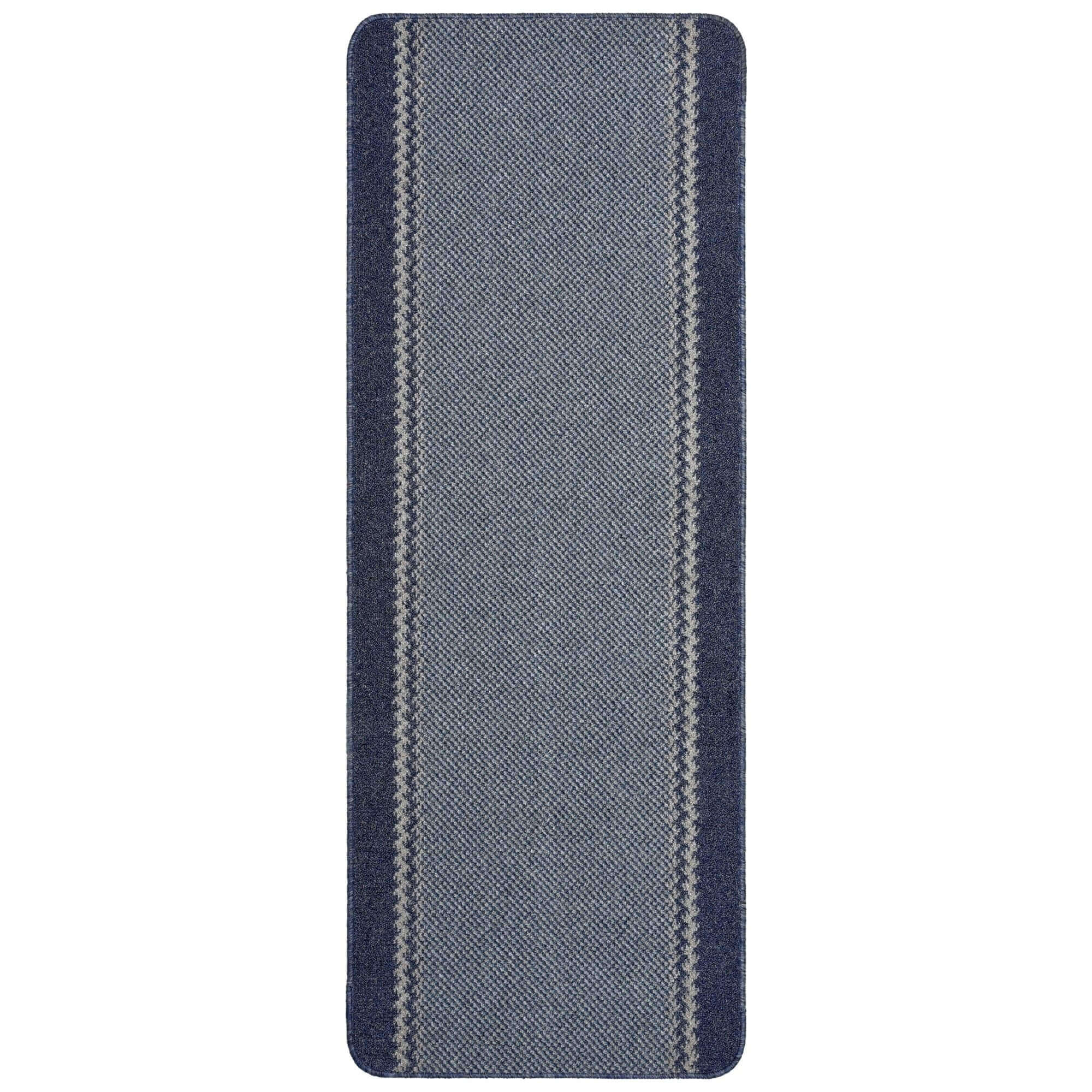 Washable Bordered Blue Rug  | 116Blu - Image 3