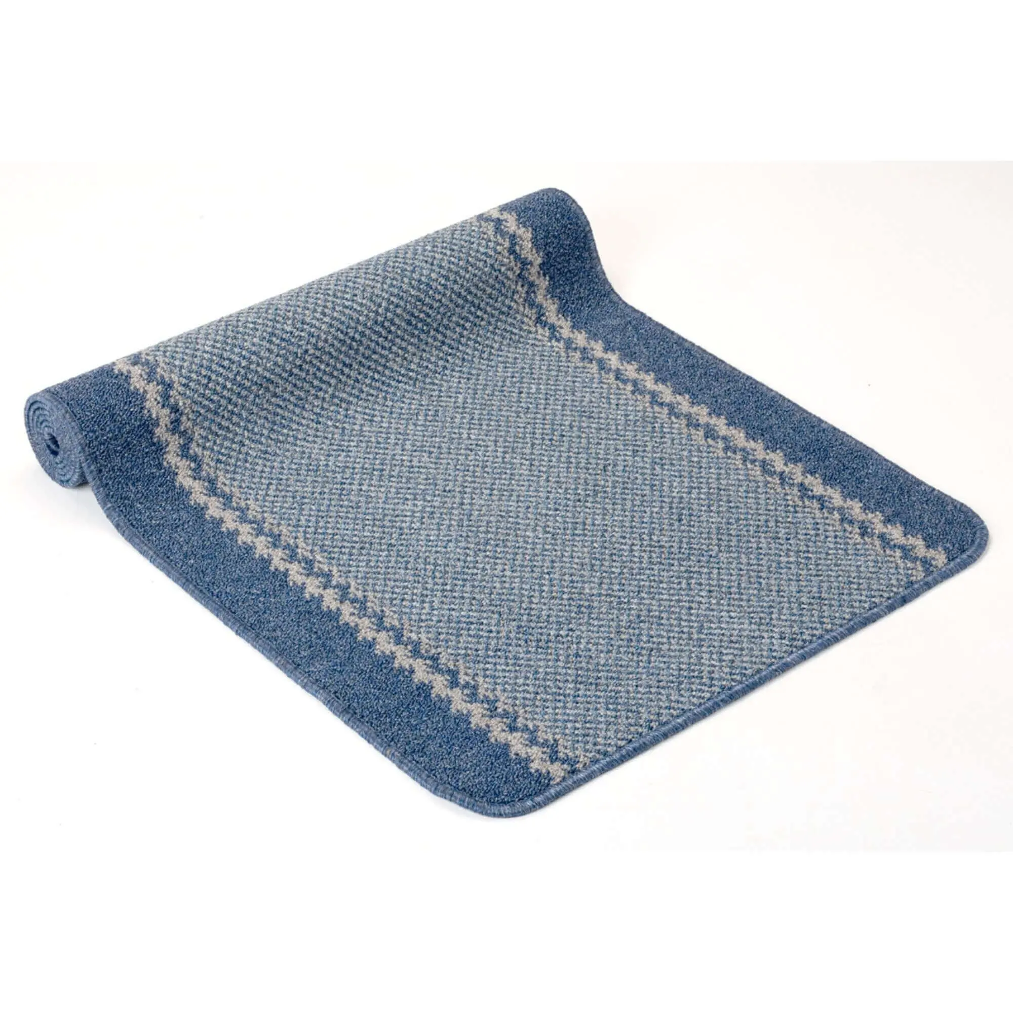 Washable Bordered Blue Rug  | 116Blu - Image 4