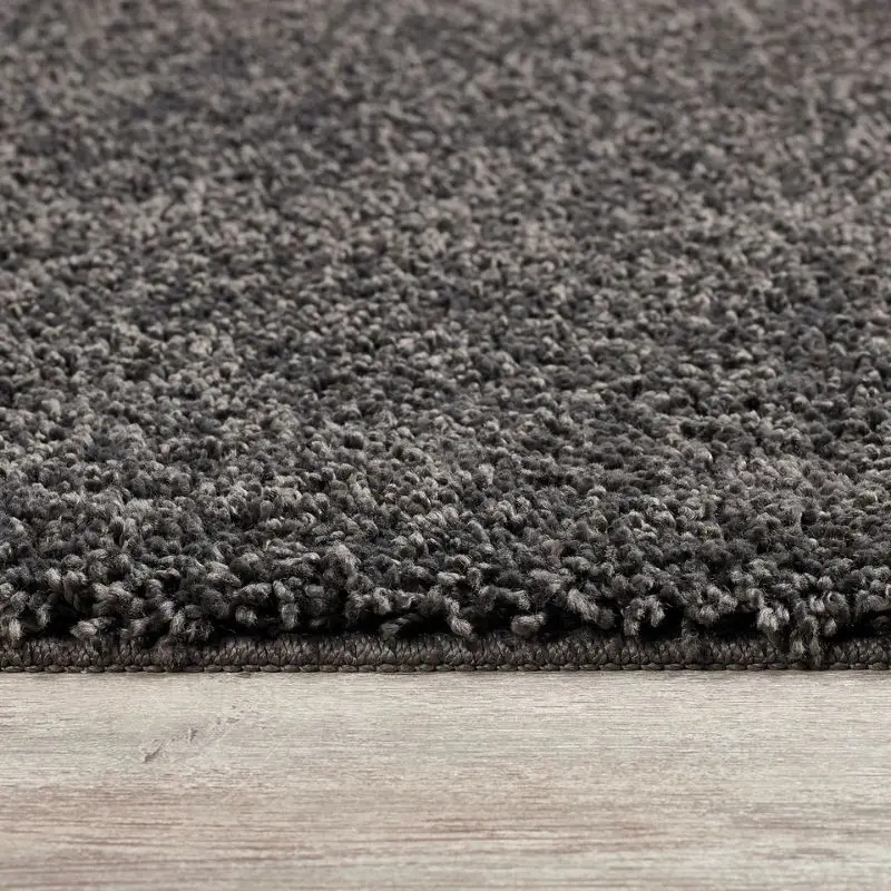 Washable Charcoal Shaggy Rug - Image 3