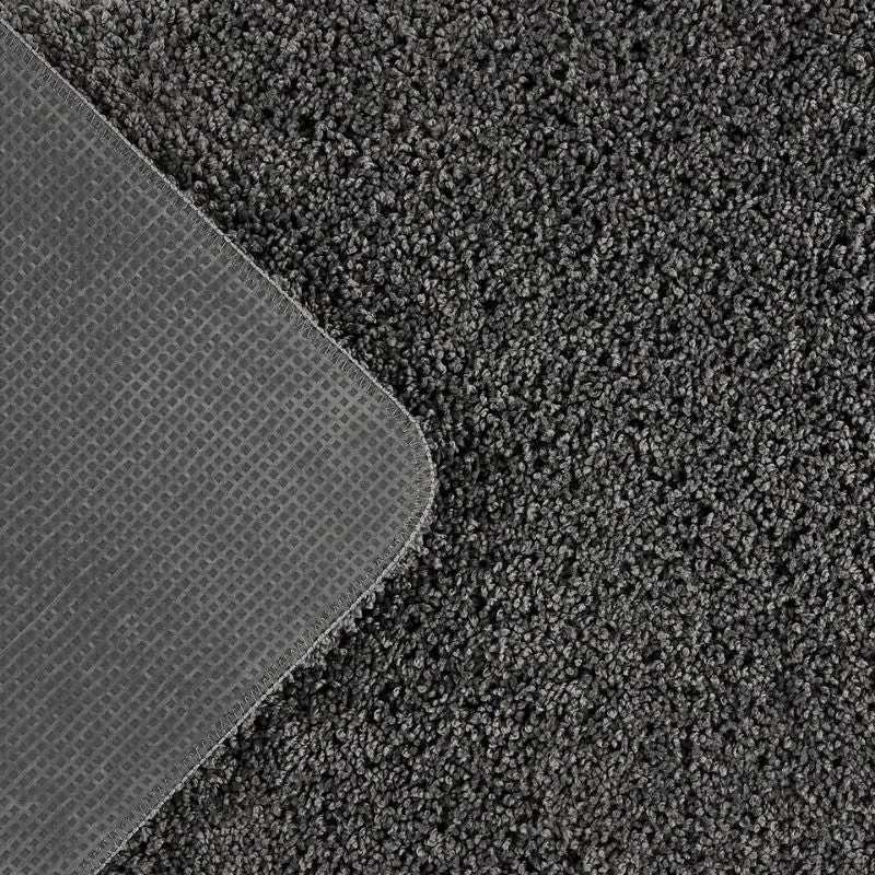 Washable Charcoal Shaggy Rug - Image 4