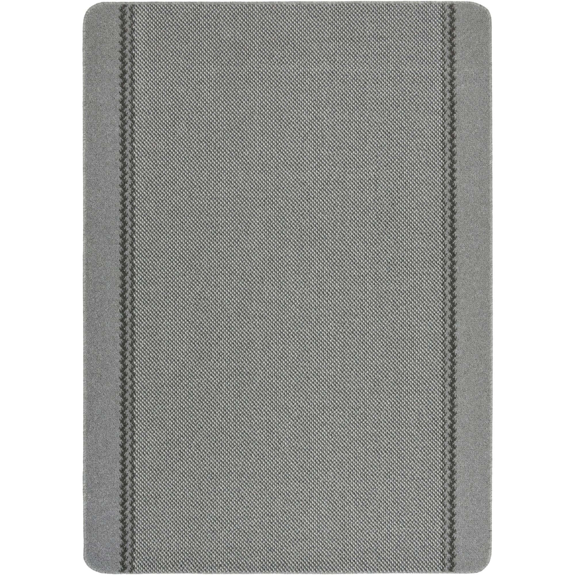 Washable Designer Bordered Grey Rug | 116G - Image 6