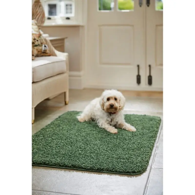 Washable Forest Green Shaggy Rug - Image 5