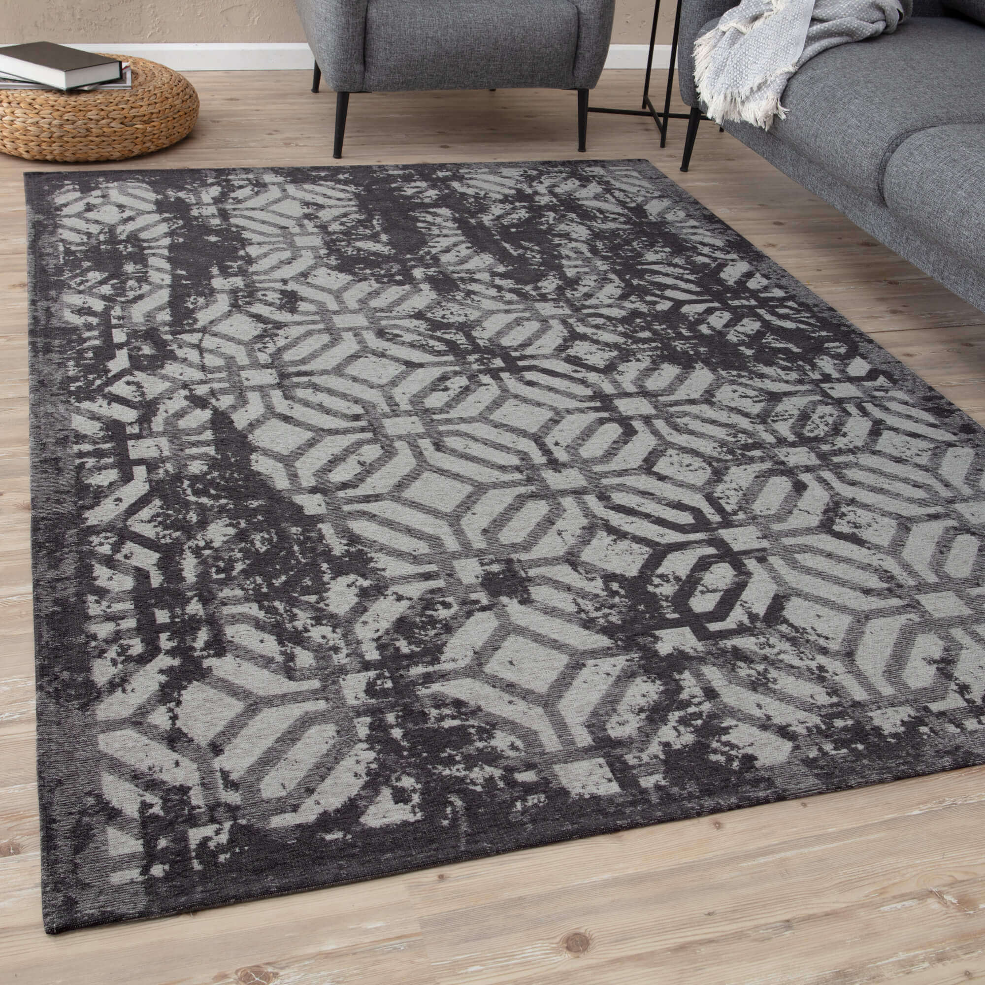 Washable Rug Carina Black | 6930B - Image 3