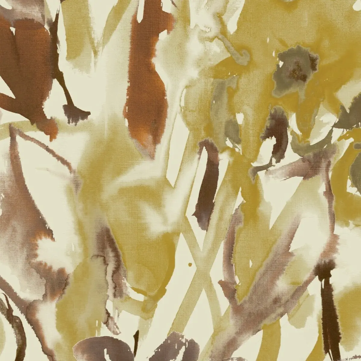 Watercolour Floral Wallpaper - Ochre + Umber - Image 2