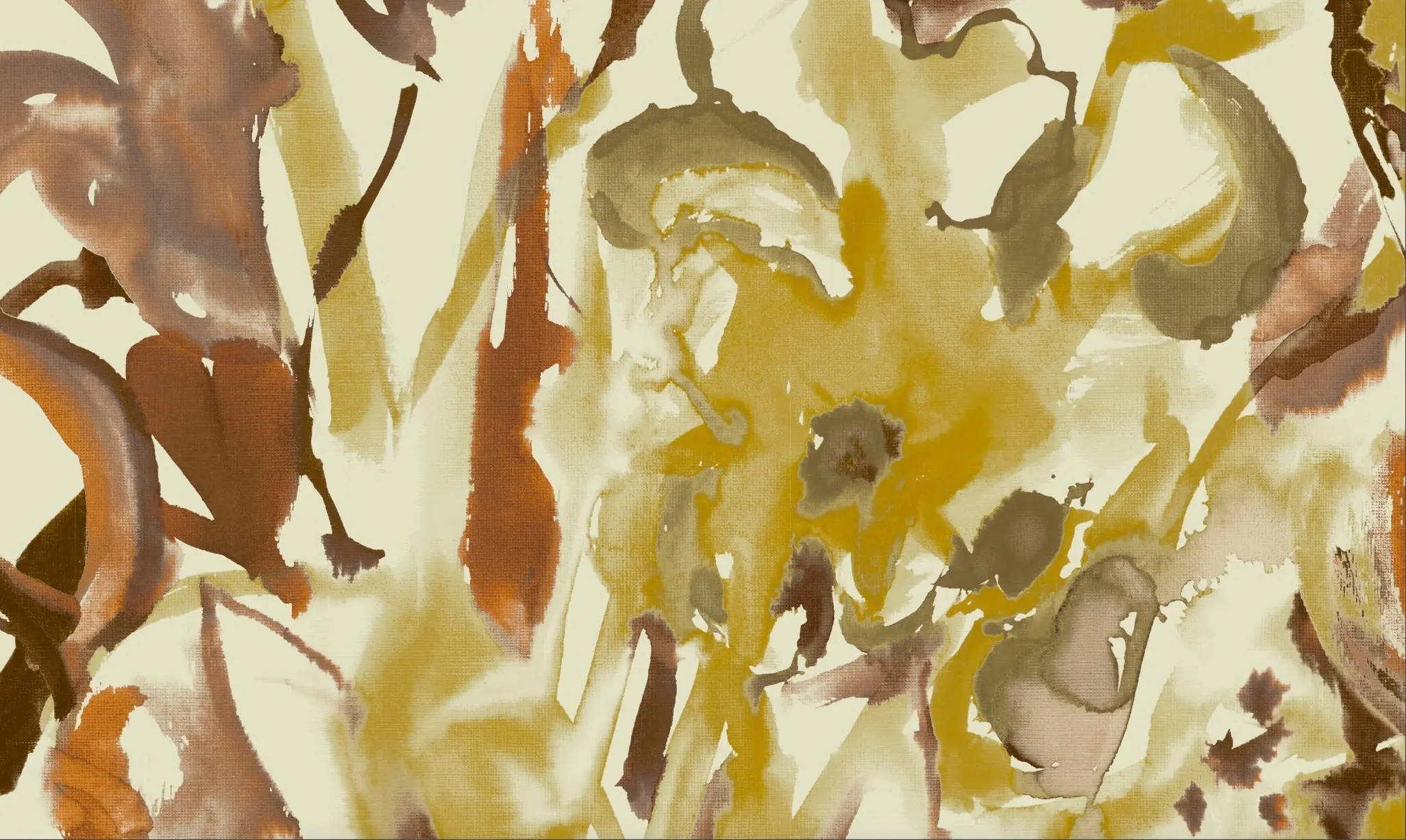 Watercolour Floral Wallpaper - Ochre + Umber - Image 3