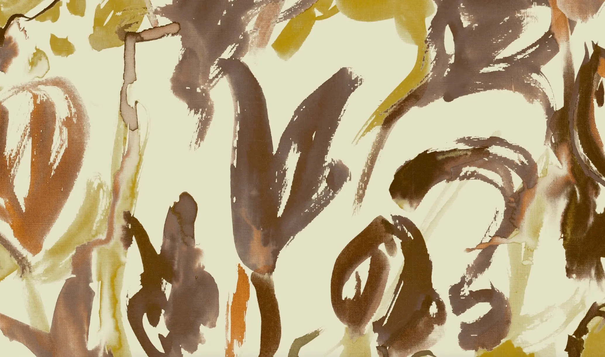 Watercolour Floral Wallpaper - Ochre + Umber - Image 4