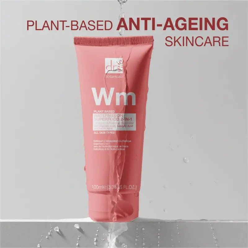 Watermelon Superfood 2-in-1 Cleanser & Makeup Remover with Glycolic Acid, Salicylic Acid and Lactic Acid 100ml - Image 4