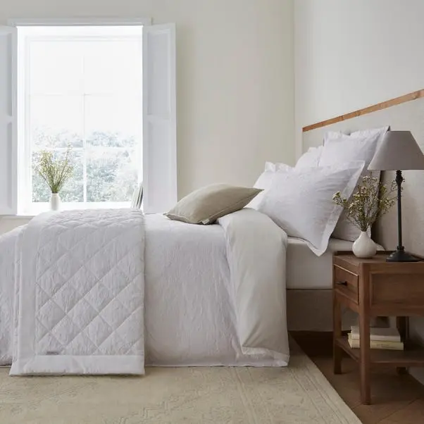 White Dorma Winchester Duvet Cover and Pillowcase Set - Image 3