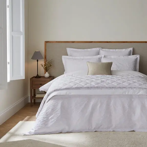 White Dorma Winchester Duvet Cover and Pillowcase Set - Image 4