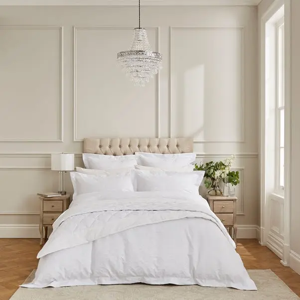 White Dorma Winchester Duvet Cover and Pillowcase Set - Image 6