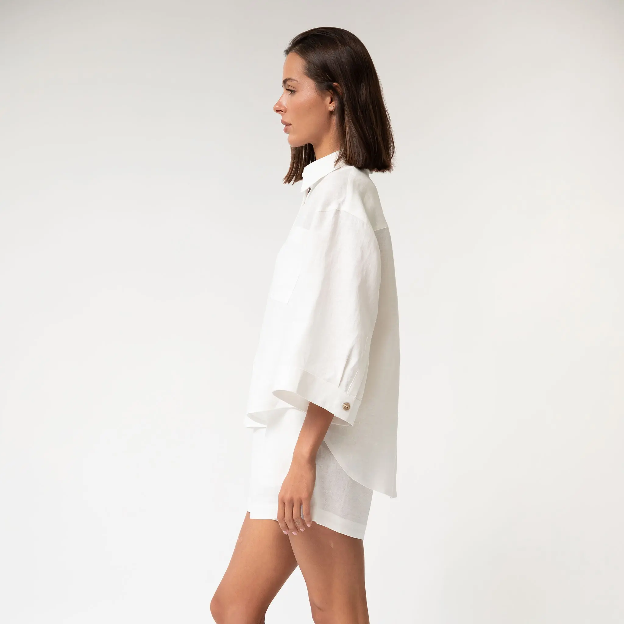 White Heavy Linen Shorts Perfect Days - Image 10