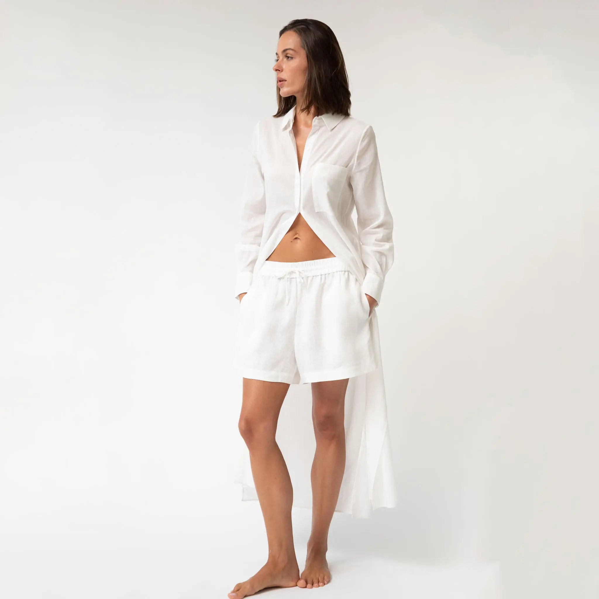 White Heavy Linen Shorts Perfect Days - Image 11