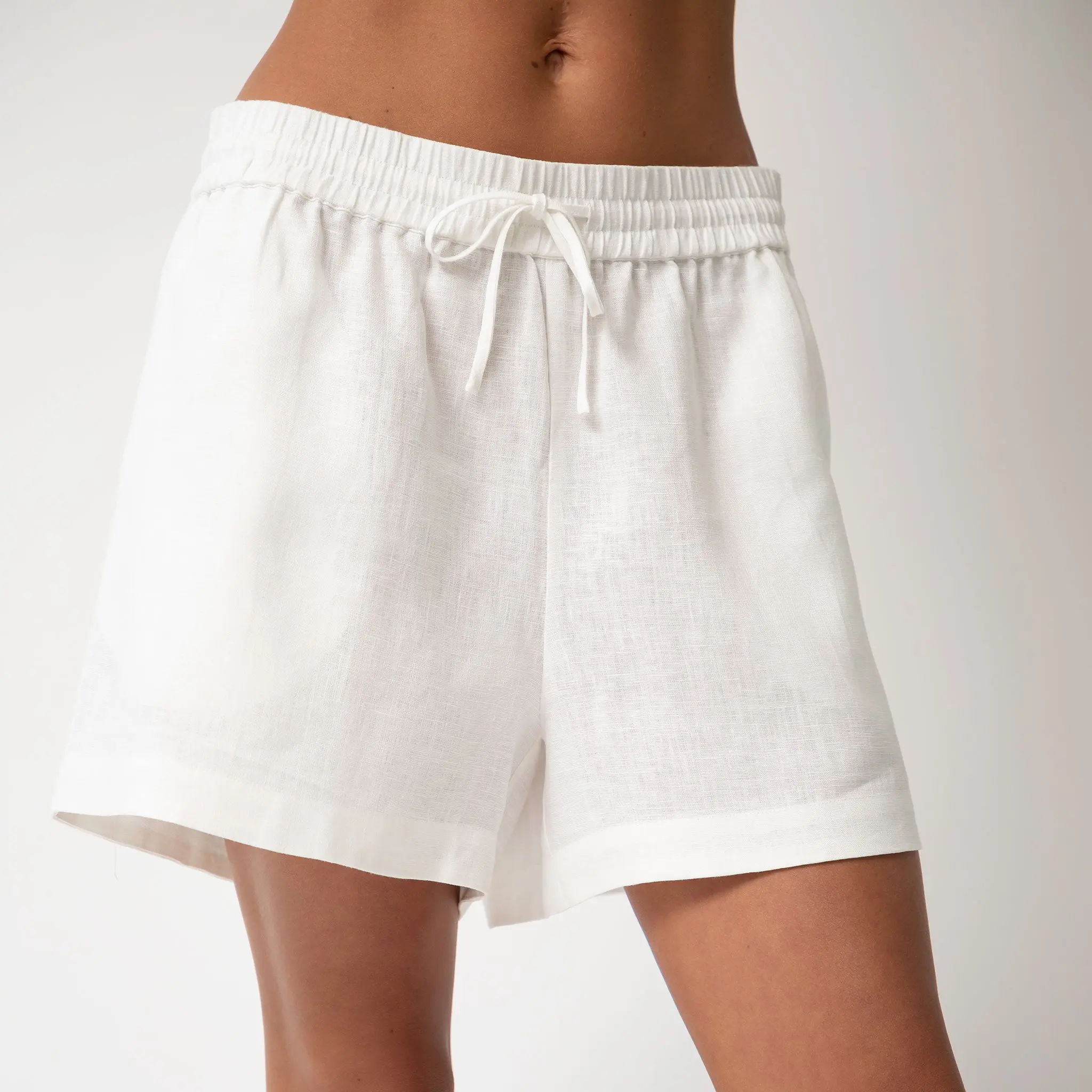 White Heavy Linen Shorts Perfect Days - Image 2