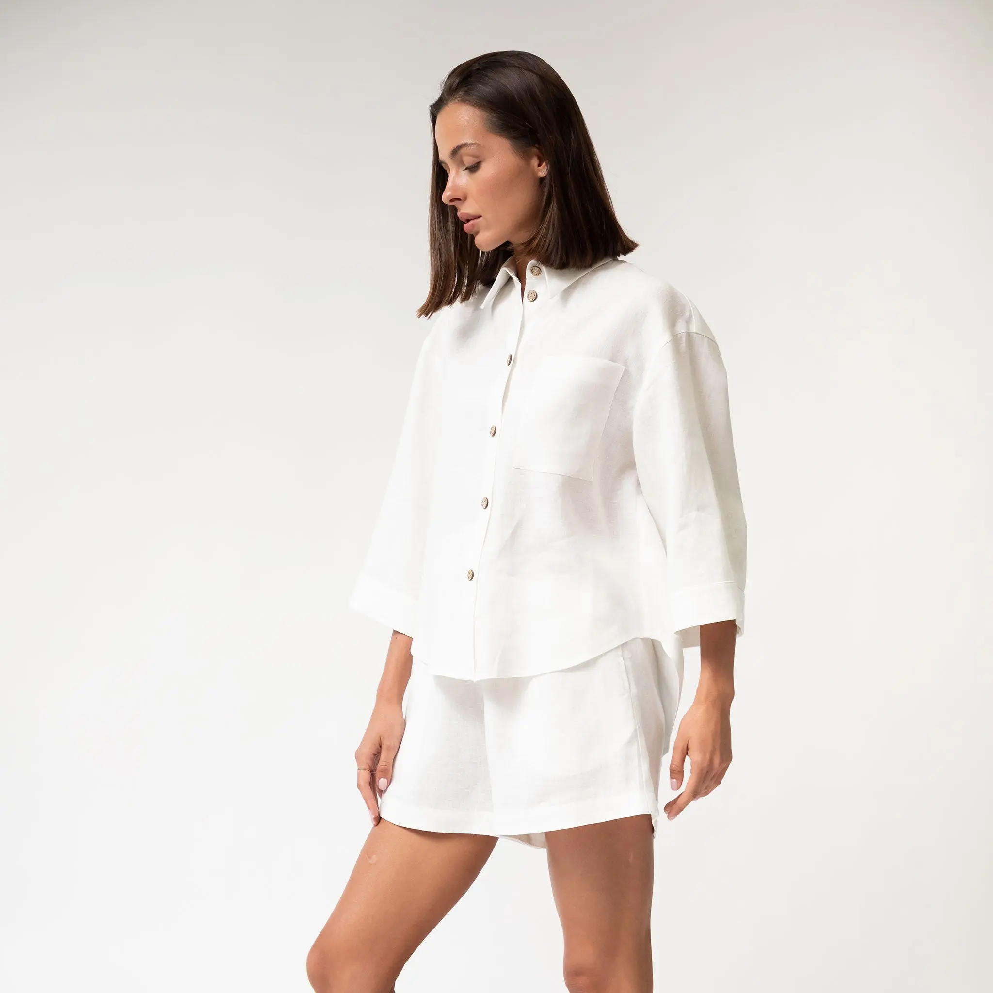 White Heavy Linen Shorts Perfect Days - Image 7