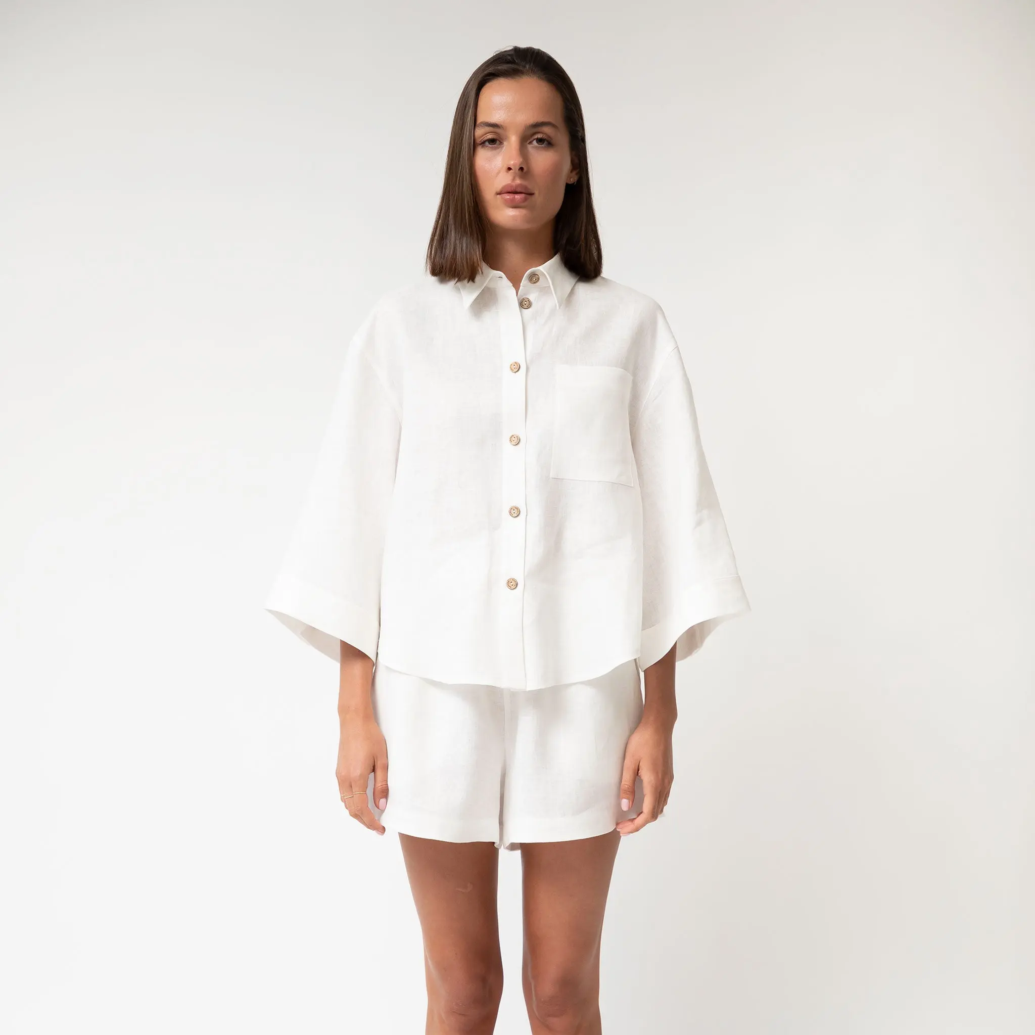 White Heavy Linen Shorts Perfect Days - Image 9