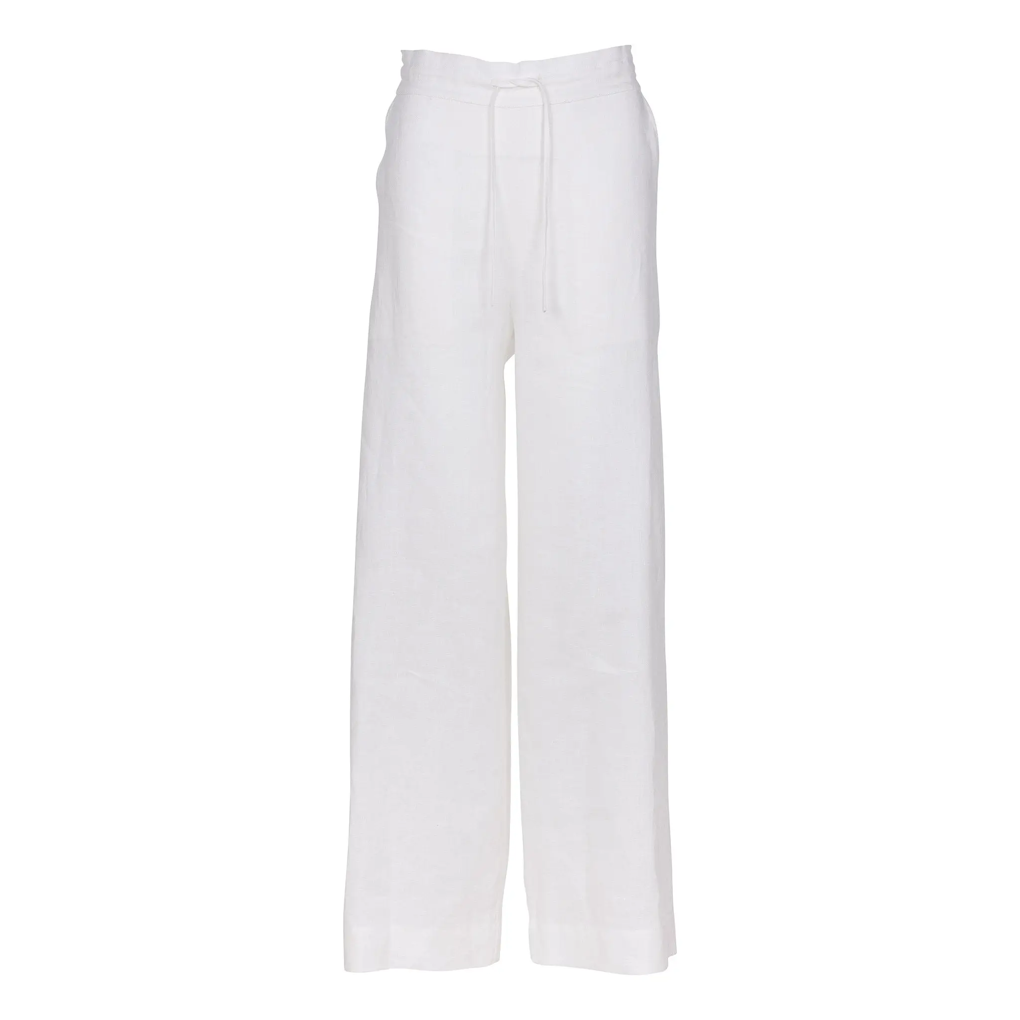 White Heavy Linen Wide-leg Pants Perfect Days - Image 11
