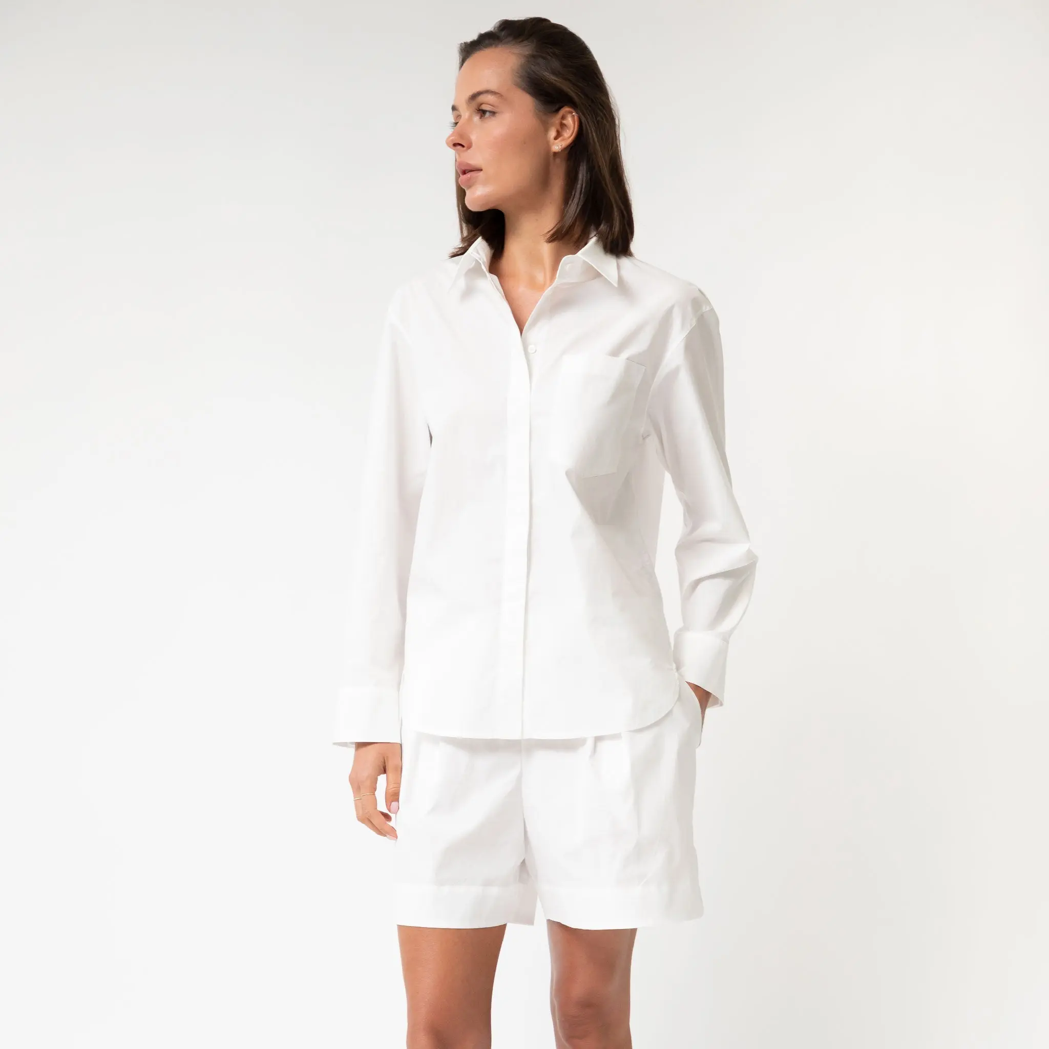 White InStyle Cotton Poplin Shirt - Image 3