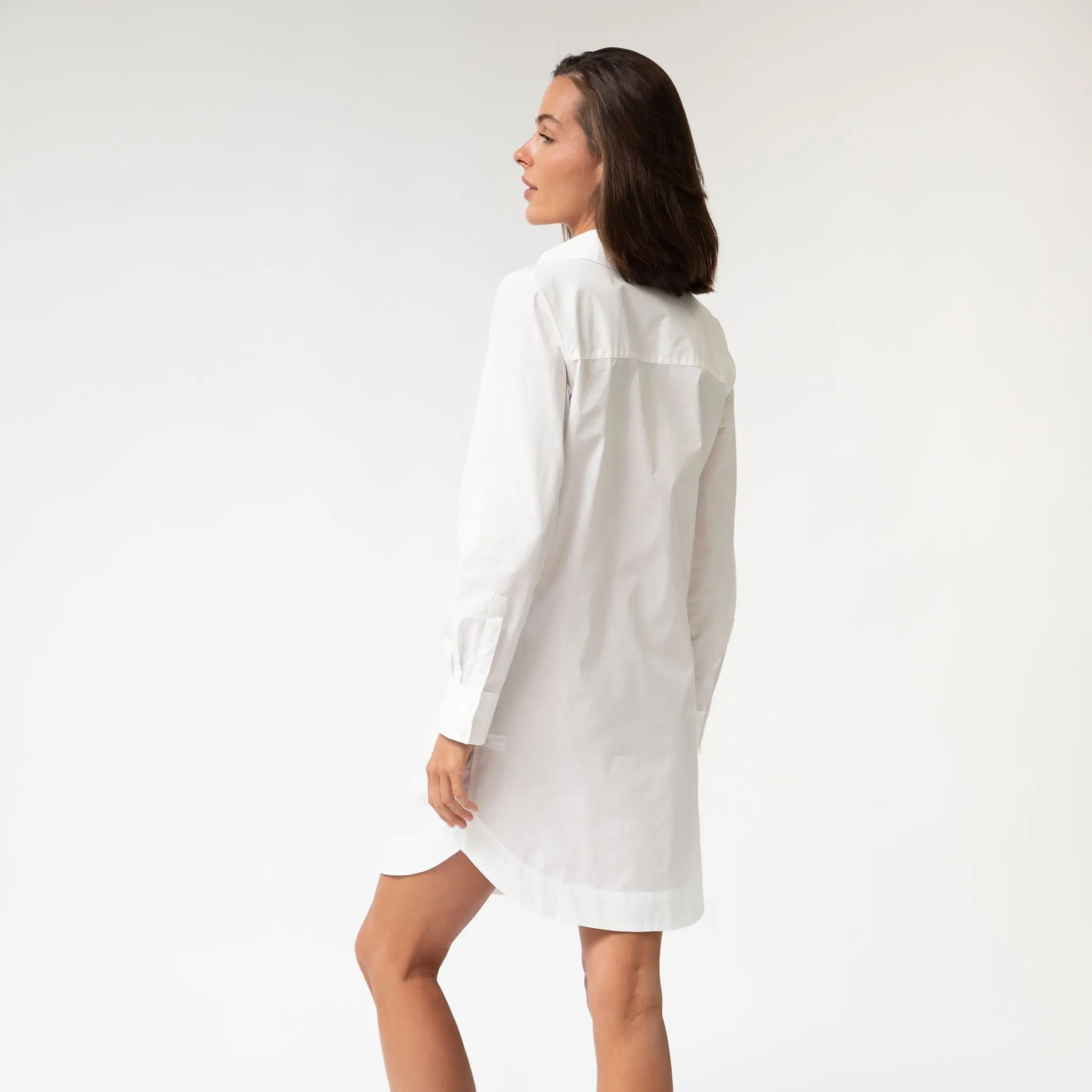 White InStyle Cotton Poplin Shirt Dress - Image 5