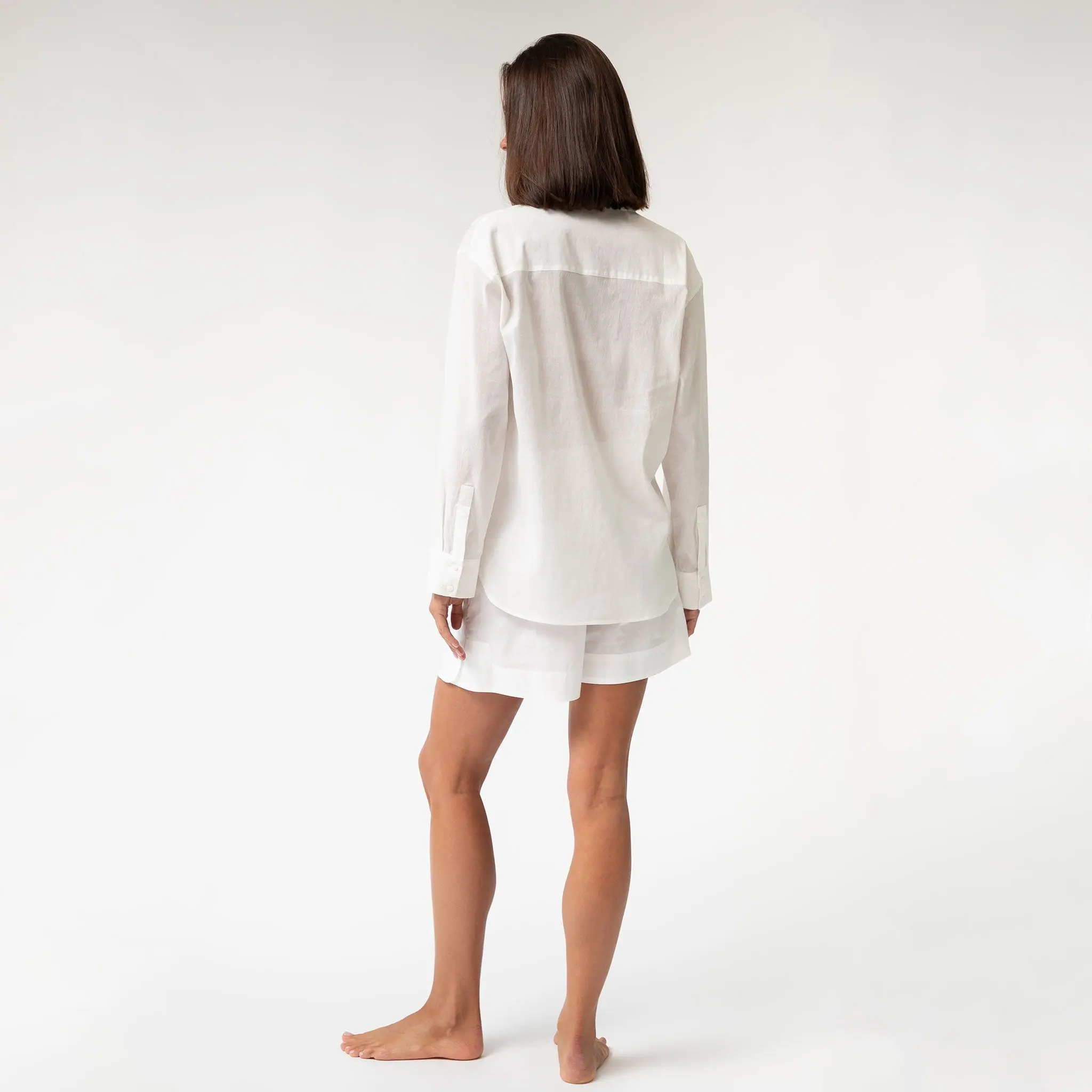 White InStyle Cotton Poplin Shorts - Image 10