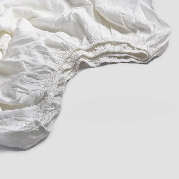 White Linen Fitted Sheet - Image 4