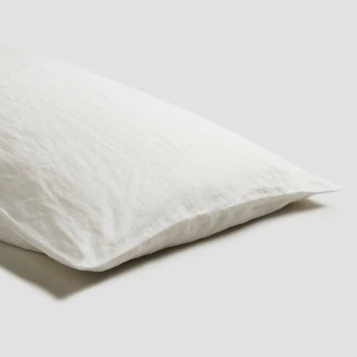 White Linen & Cotton Blend Pillowcases (Pair) - Image 3