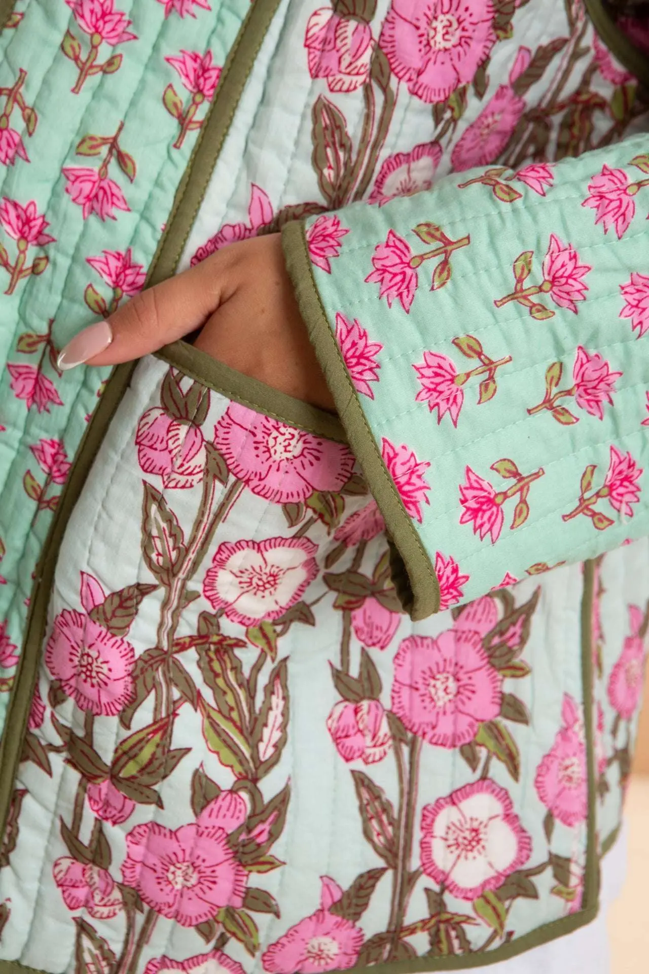 Wild Rose Reversible Quilted Cotton Jacket - Image 5
