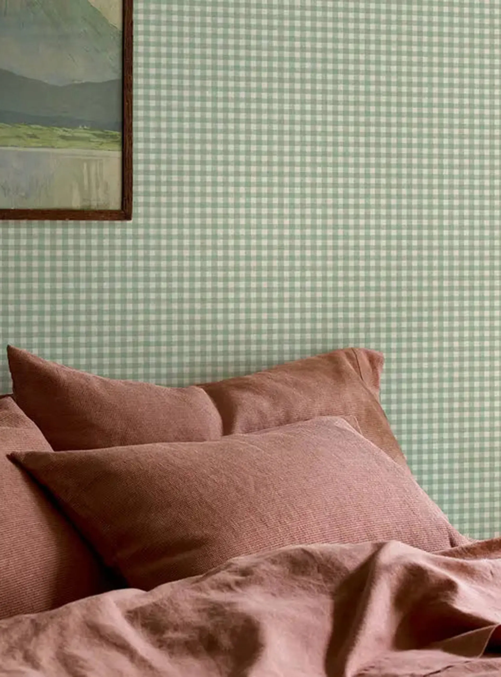Winter Sage Gingham Wallpaper