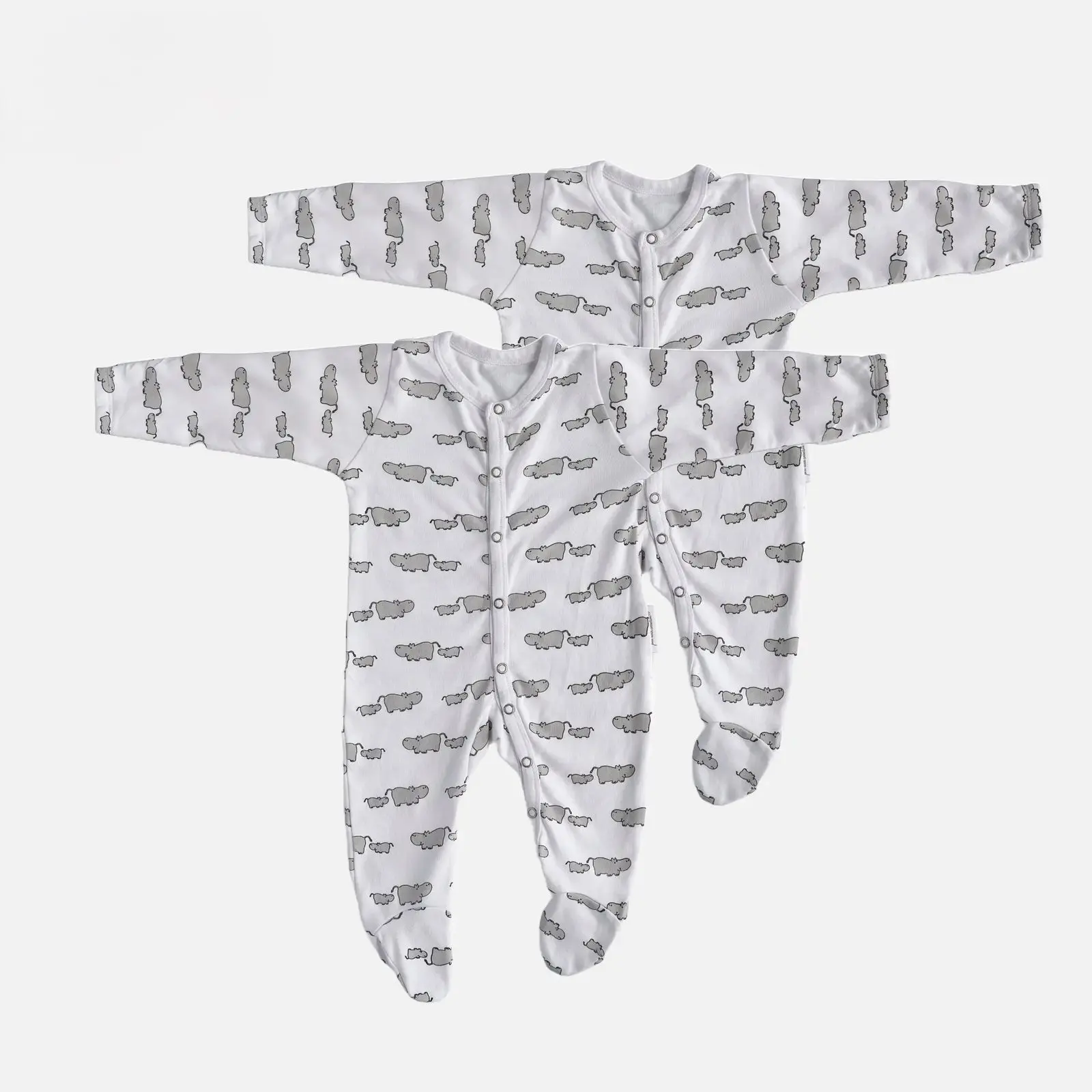 Winter Sleepsuit With Padded Sleeves (2pk) - Hippo - Image 11