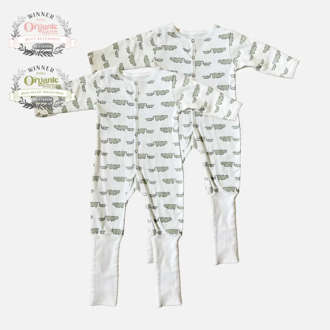 Winter Sleepsuit With Padded Sleeves (2pk) - Hippo - Image 14
