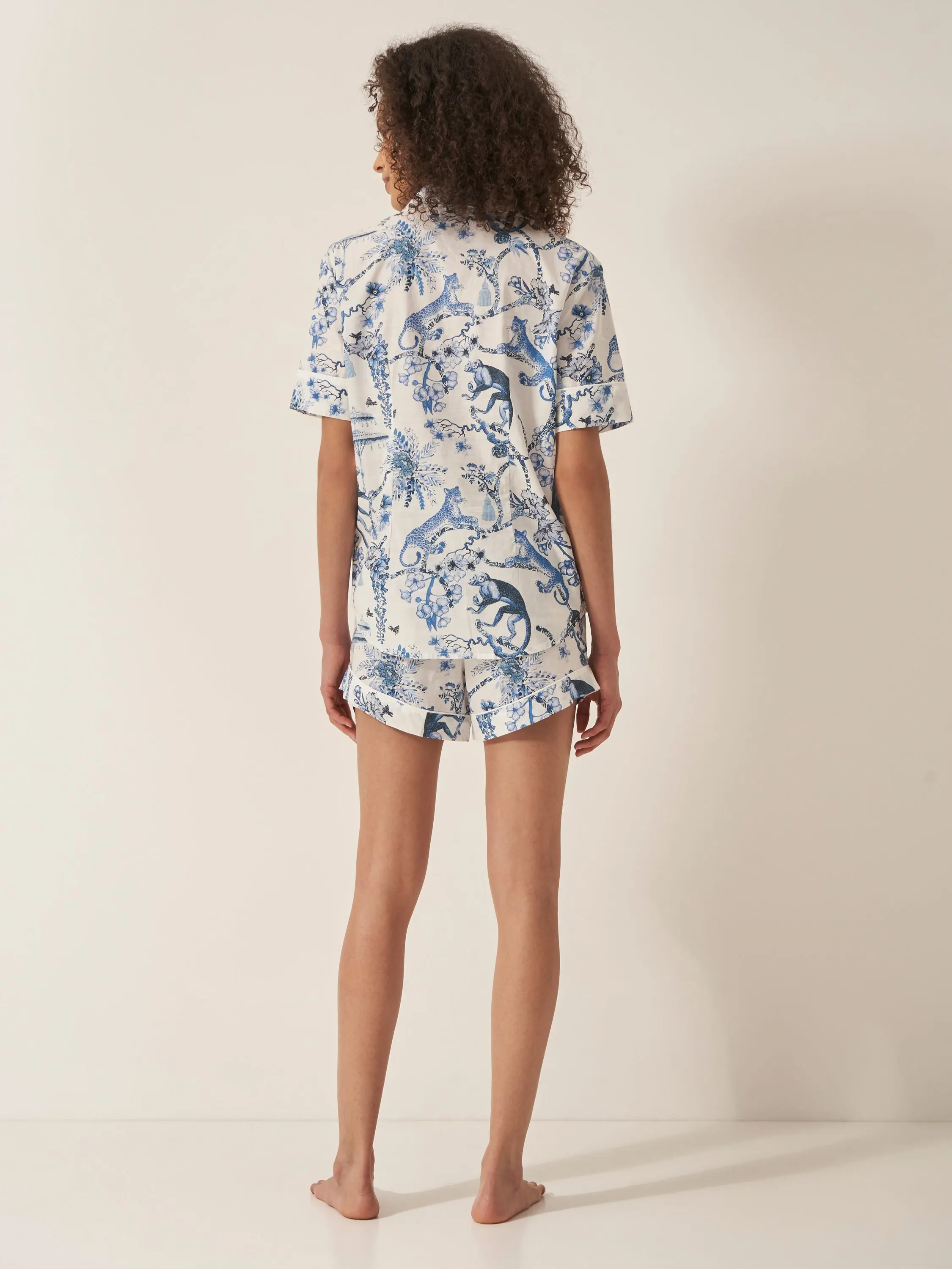 Chinoiserie Whimsy Women's Short Sleeve Organic Cotton Pyjama Short Set - Image 4