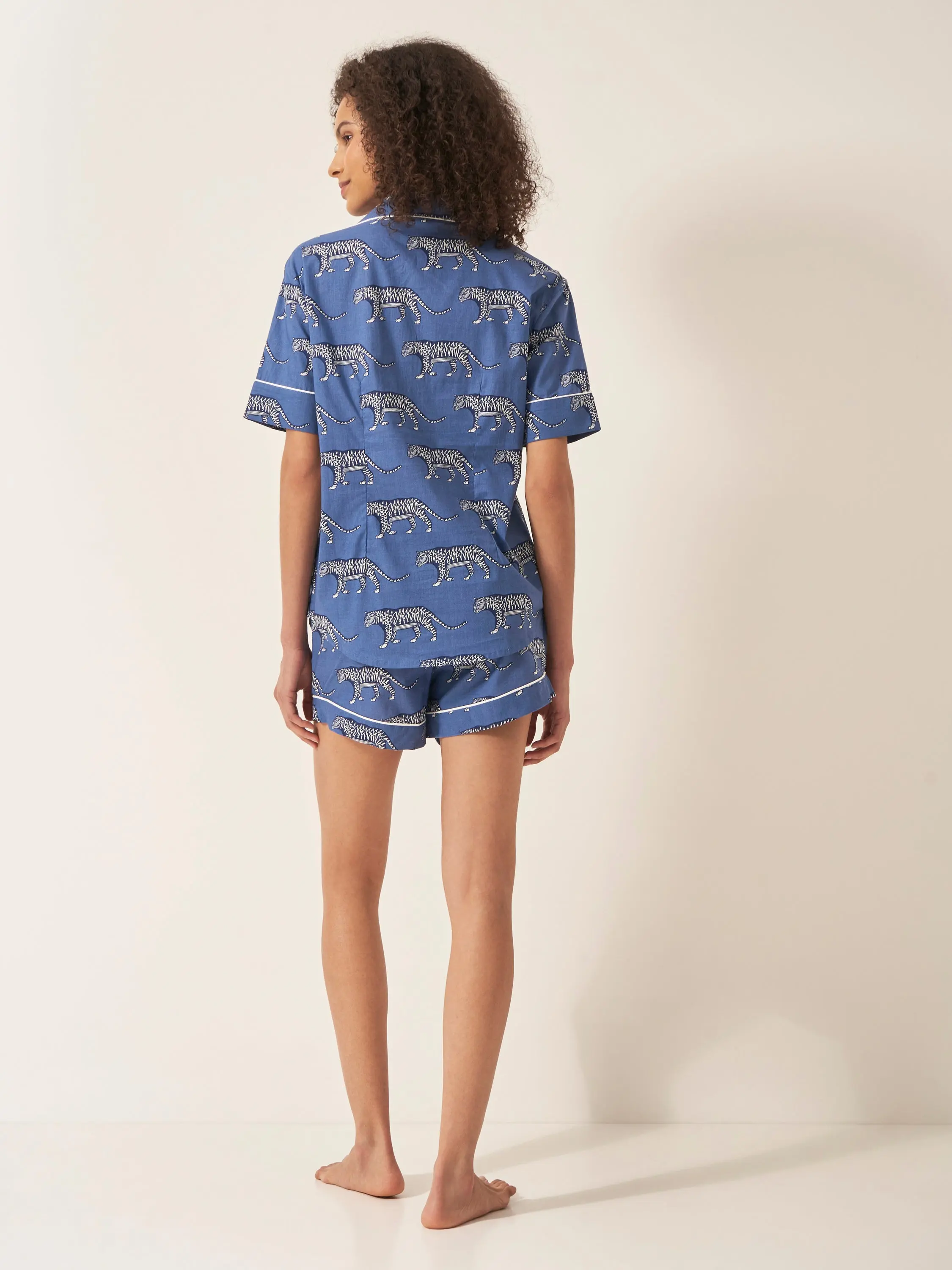 Lovely Leopards Women's Short Sleeve Organic Cotton Pyjama Short Set - Image 4