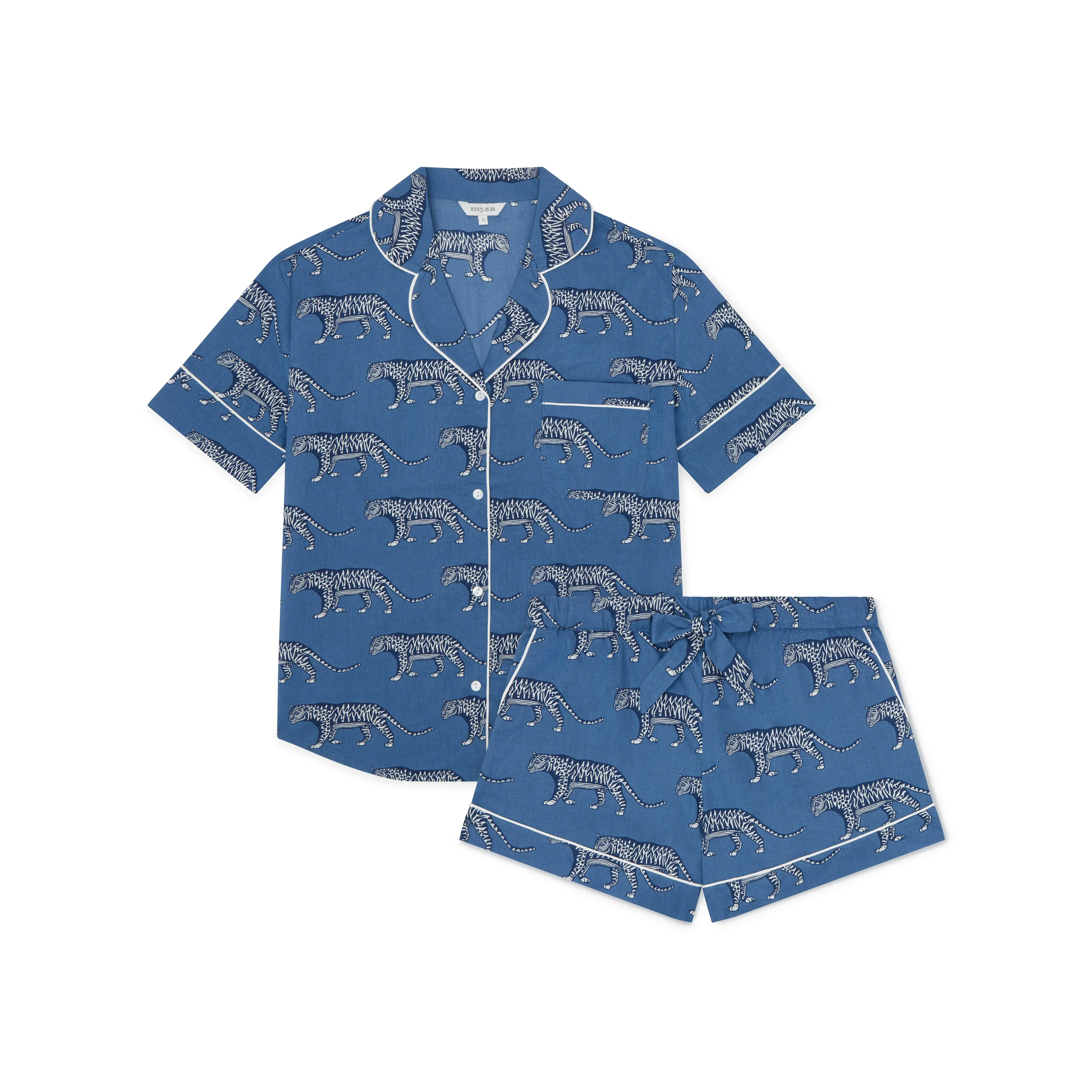 Lovely Leopards Women's Short Sleeve Organic Cotton Pyjama Short Set - Image 5