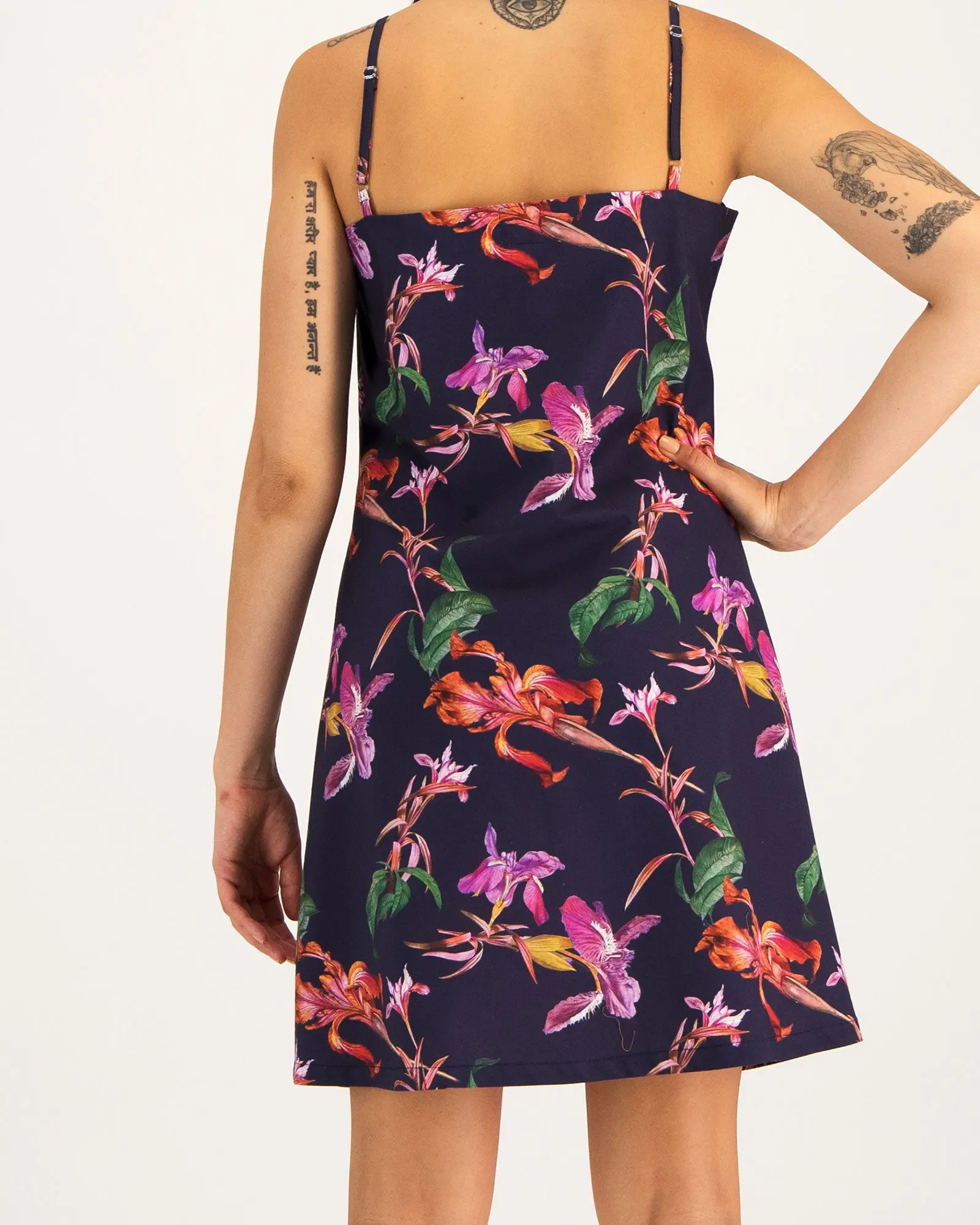 Womens Chemise Nighty - Iris Navy - Image 3
