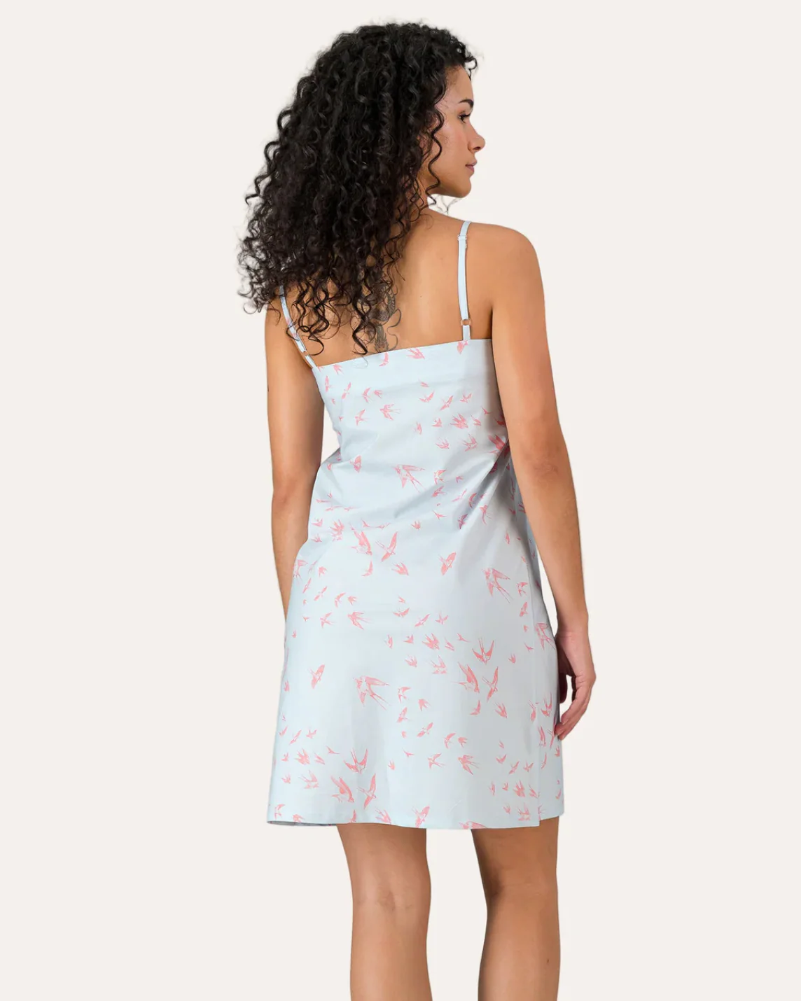 Womens Chemise Nighty - Pink Swallows - Image 3