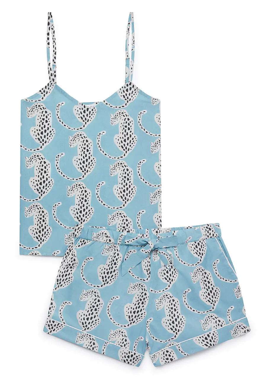 Blue Leopards Women's Cami Organic Cotton Short Set - Image 4