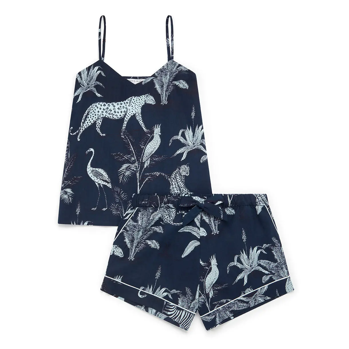 Navy Jungle Women's Cami Organic Cotton Short Set - Image 5