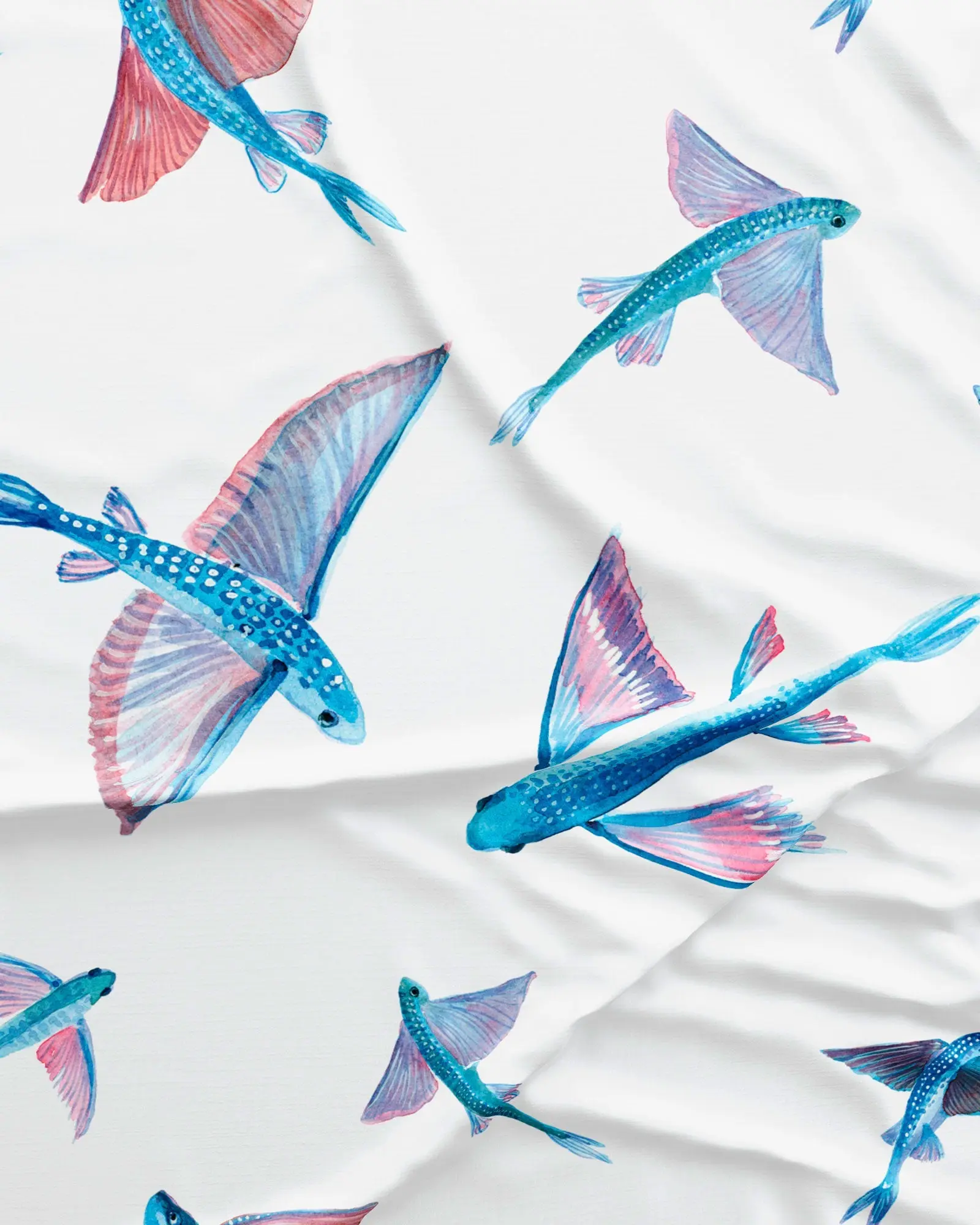 Womens Short Pyjamas - Flying Fish White - Image 2