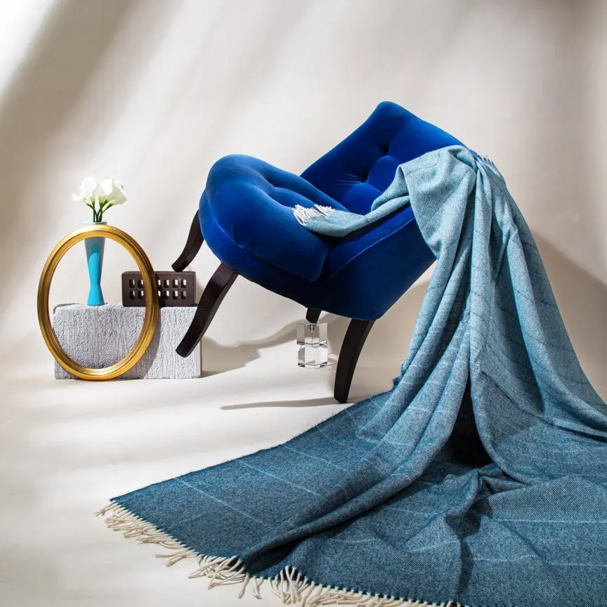 Blue Wonderland - Alpaca & Merino Lambswool Blanket - Image 2